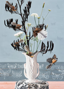 NZ native bird fantail Art prints
