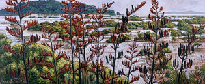 Coromandel Landscape painting art print by Jane Galloway