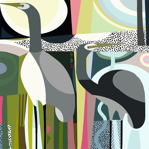 Heron bird art prints