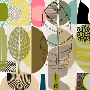 Art Prints Leaves and round shapes Jane Galloway