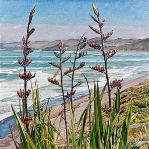 Raglan beach lookout art prints