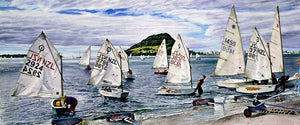 Boats Mount Maunganui painting by Jane Galloway