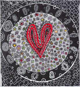 Drawing of a heart by NZ Artist Julian Godfery