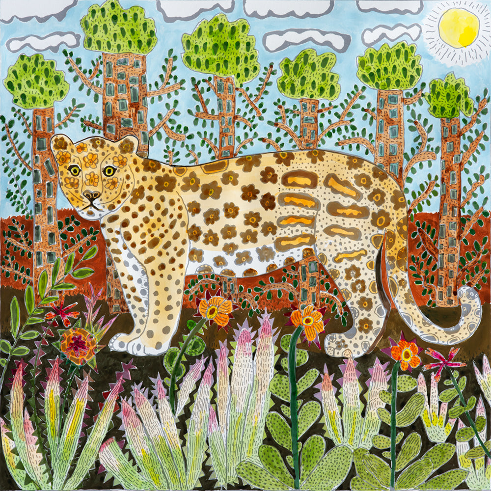 The Jaguar (original coloured with watercolours)